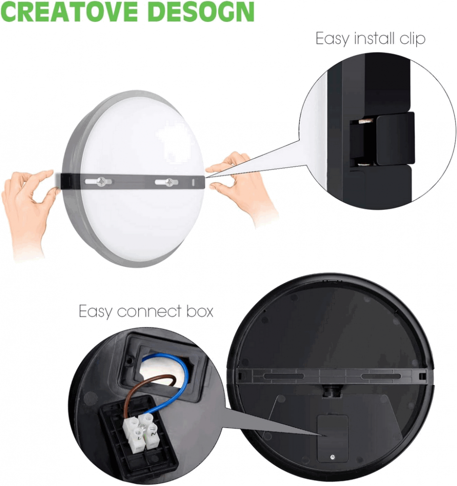 Lampă exterioară LED rotundă, diametru 20 cm, 20W, IP 65, 1600 lm, 3000 K, MegaCube, 23W9Z [6]