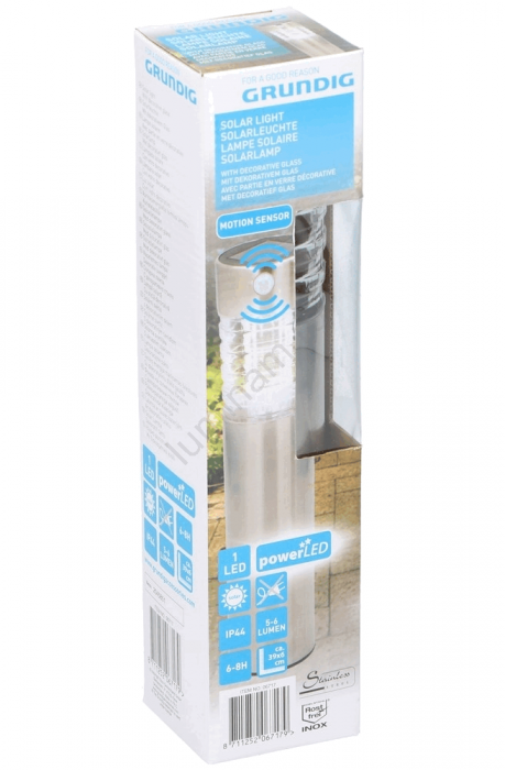 Lampa solara cu senzor, Grundig, Metal, 600mAh, Crom mat [2]