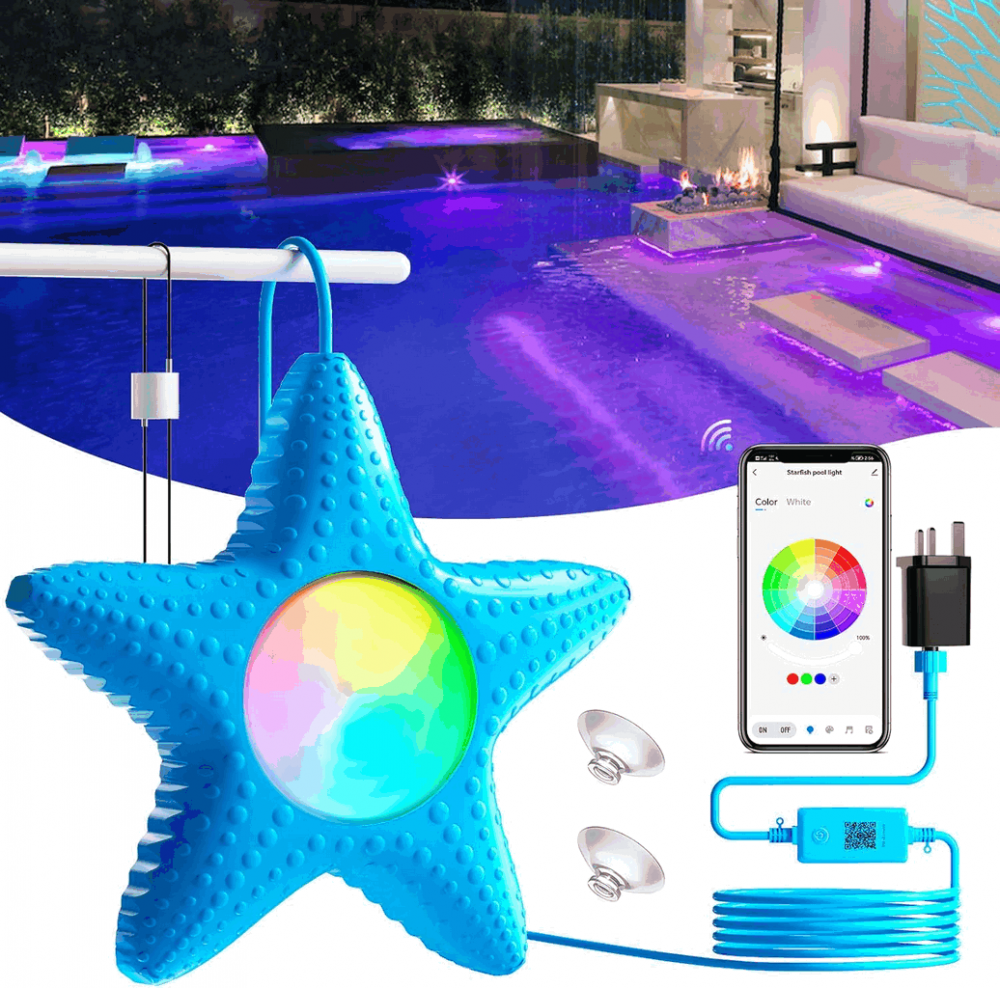 Lămpi LED în formă de stea de mare, control prin aplicatie, RGBW de 10W, Transformator încorporat și impermeabilitate IP68, DANSIOYE [7]