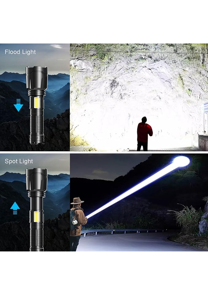 Lanterna LED Reîncărcabilă 300000 Lumeni, Zoom, 7 Moduri de luminare [4]