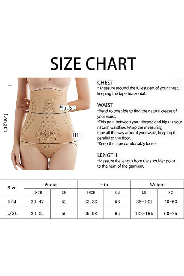 Lenjerie Intimă cu Talie Înaltă pentru Arderea Grăsimilor,Control Abdomen și Sculptare Corporală, IONSTech, bej, marime L [7]