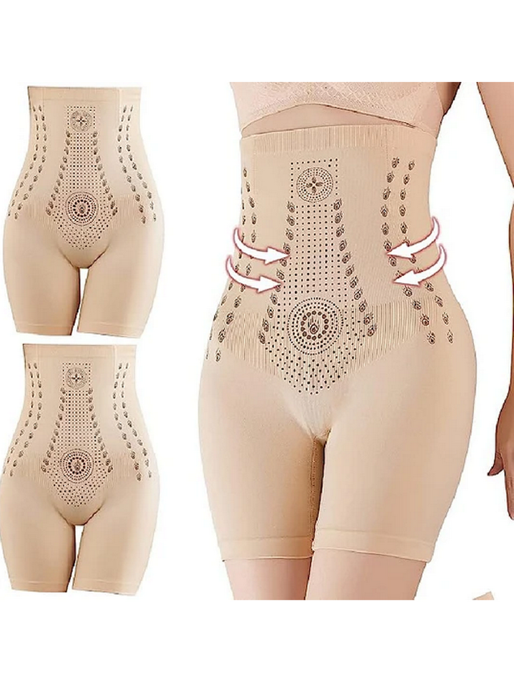 Lenjerie Intimă cu Talie Înaltă pentru Arderea Grăsimilor,Control Abdomen și Sculptare Corporală, IONSTech, bej, marime L [2]