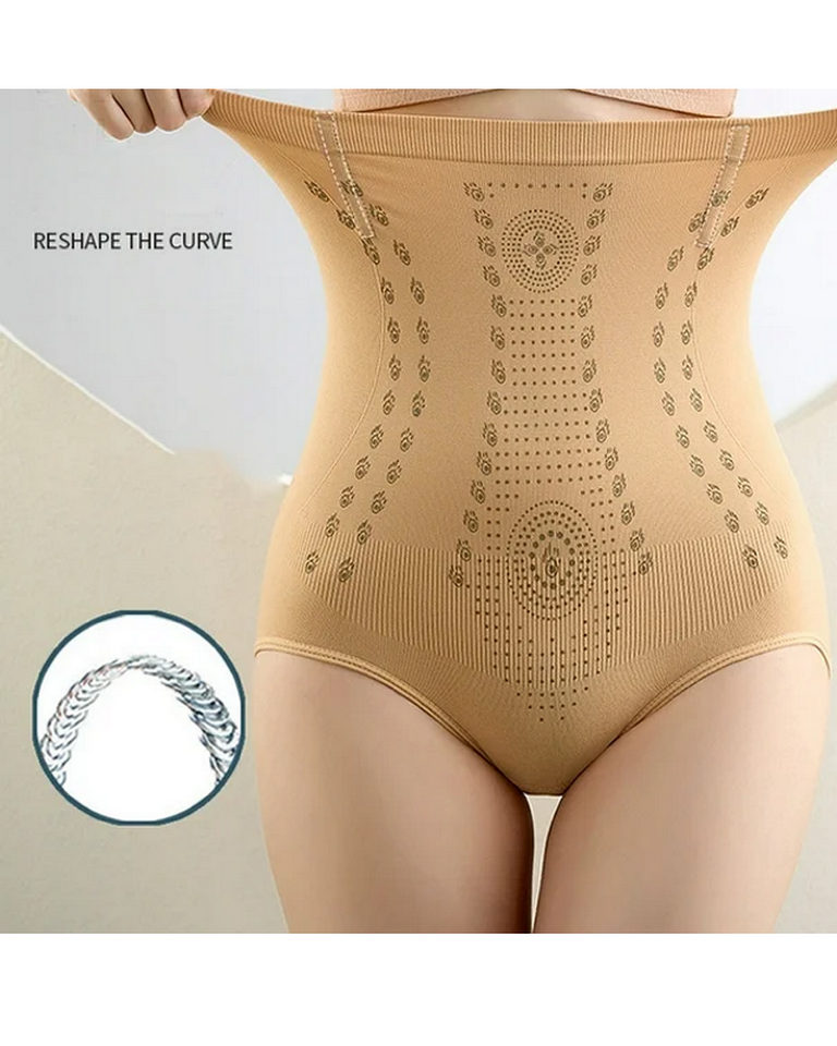 Lenjerie Intimă cu Talie Înaltă pentru Arderea Grăsimilor,Control Abdomen și Sculptare Corporală, IONSTech, bej, marime L [5]