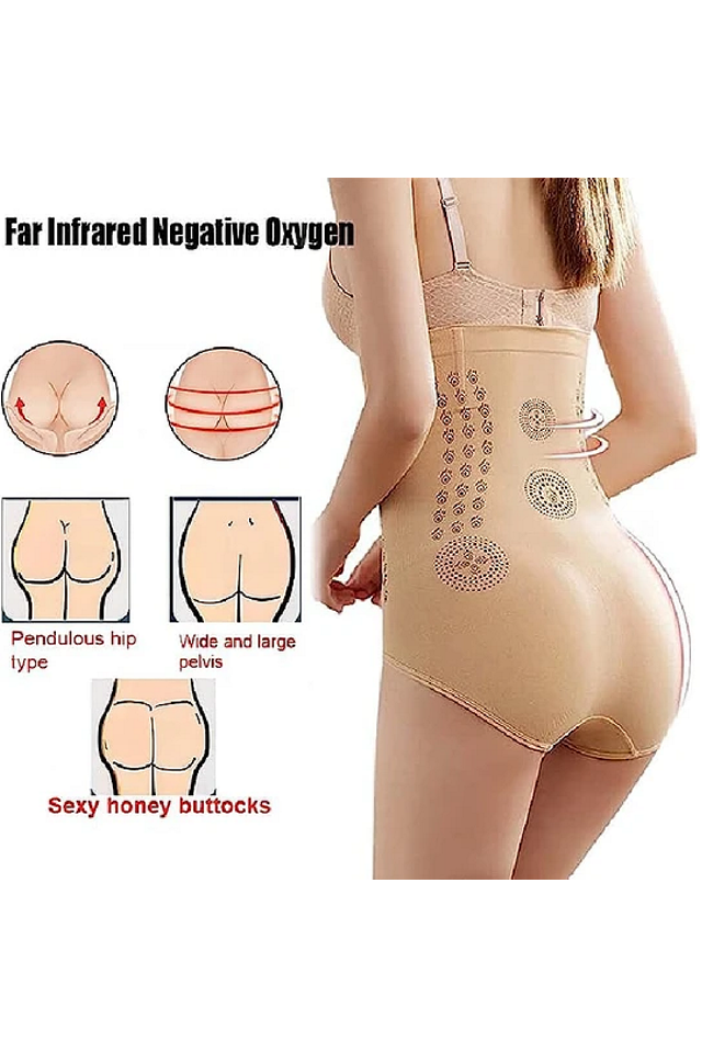 Lenjerie Intimă cu Talie Înaltă pentru Arderea Grăsimilor,Control Abdomen și Sculptare Corporală, IONSTech, bej, marime L [3]