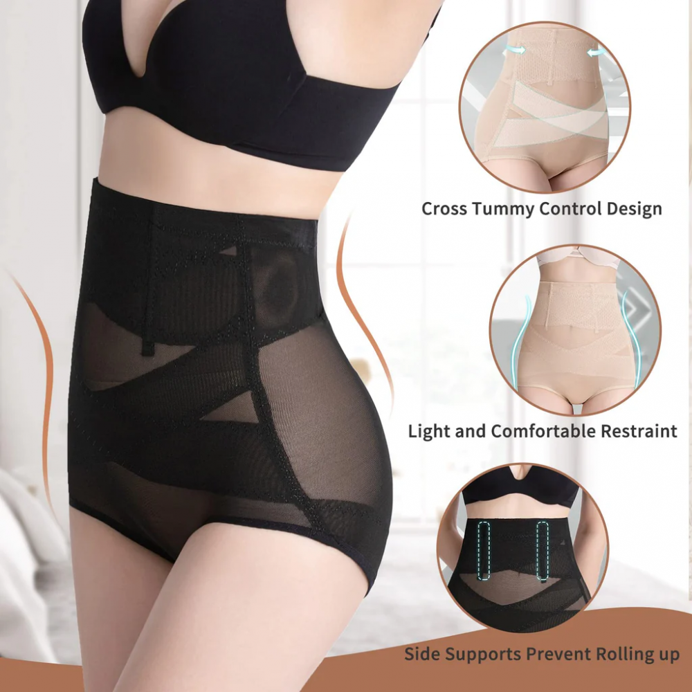Lenjerie modelatoare pentru abdomen cu talie înaltă, negru, XL, 75WD [4]