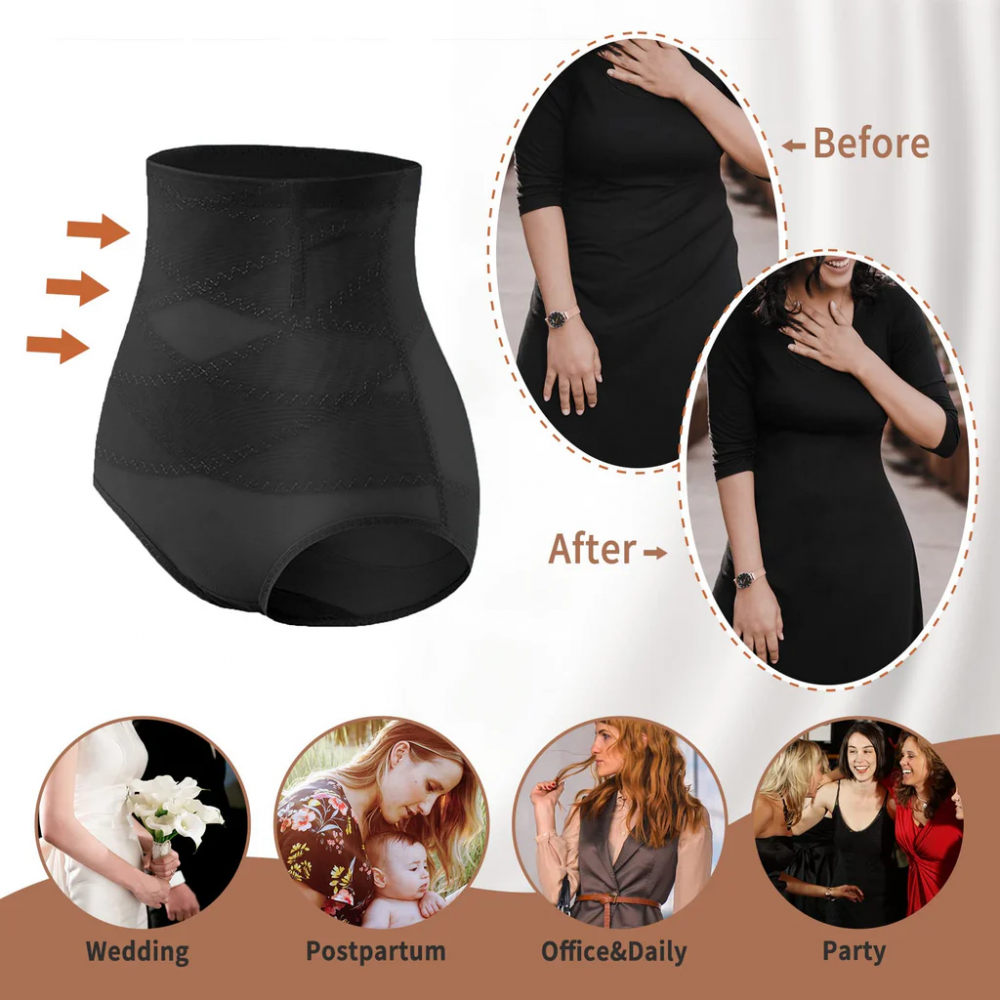 Lenjerie modelatoare pentru abdomen cu talie înaltă, negru, XL, 75WD [2]