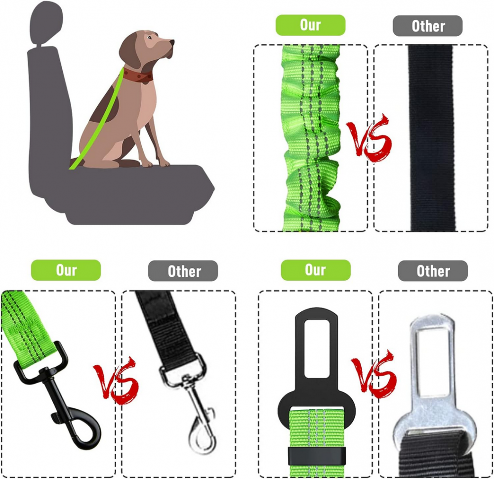 Lesa pentru caini sau pisici, centura de siguranta pentru masina, 53-69 cm [3]