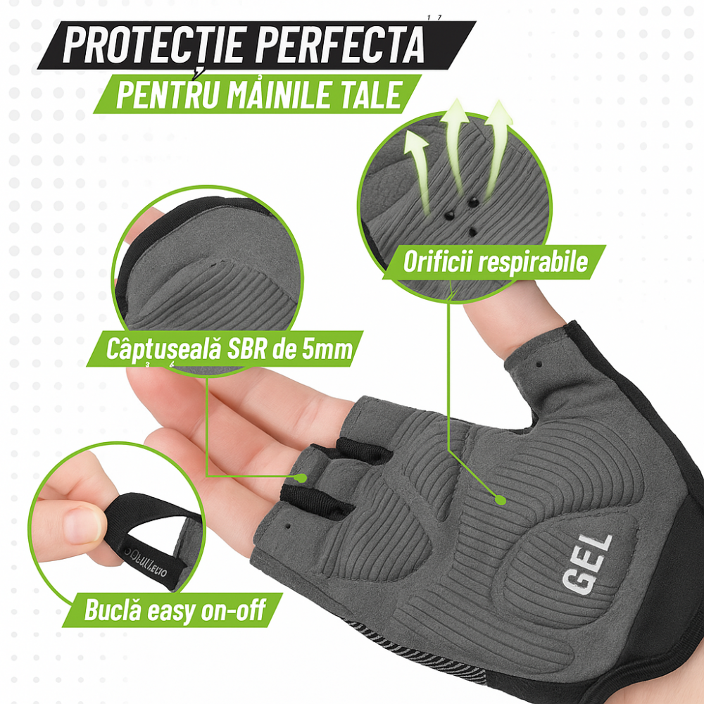 Mănuşi Ciclism BESUDO Reflectorizante, Compatibile cu Smartwatch, Confort Maxim şi Design Modern, negru, marime L [2]
