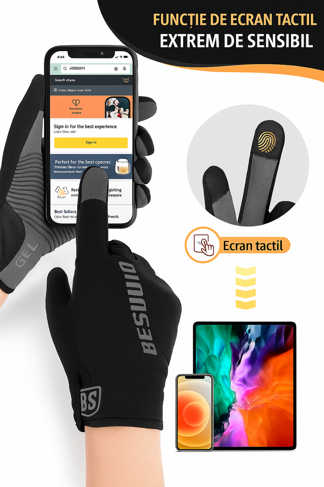 Manusi Ciclism, Confort, Siguranta si Functionalitate pentru Barbati si Femei, Besudo, negru [2]