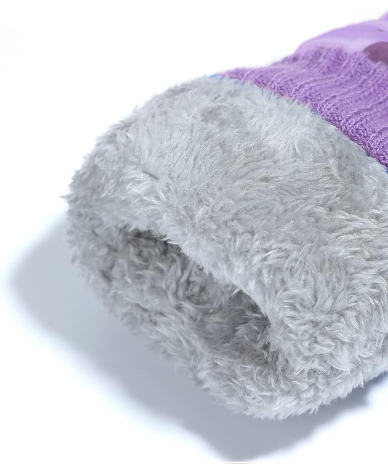 Manusi pentru copii, manseta elastica si prindere reglabila, waterproof, imprimeu cu unicorn, violet, marime 6 – 12 ani [4]