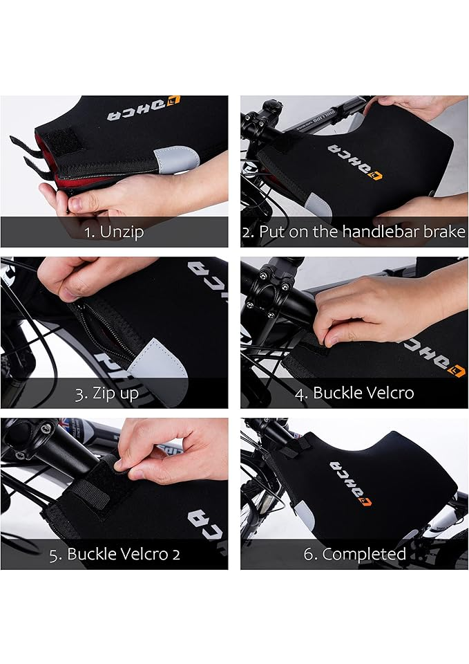 Mănuși Termice pentru Ghidon de Bicicletă, Negru LOHCA - XKPR [4]