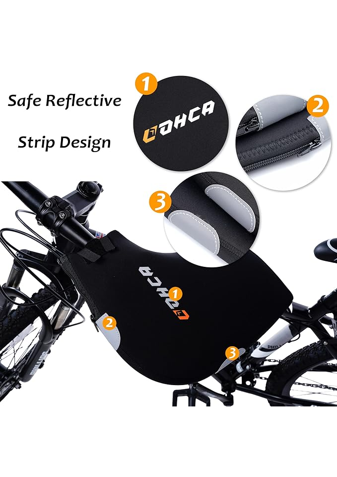 Mănuși Termice pentru Ghidon de Bicicletă, Negru LOHCA - XKPR [5]