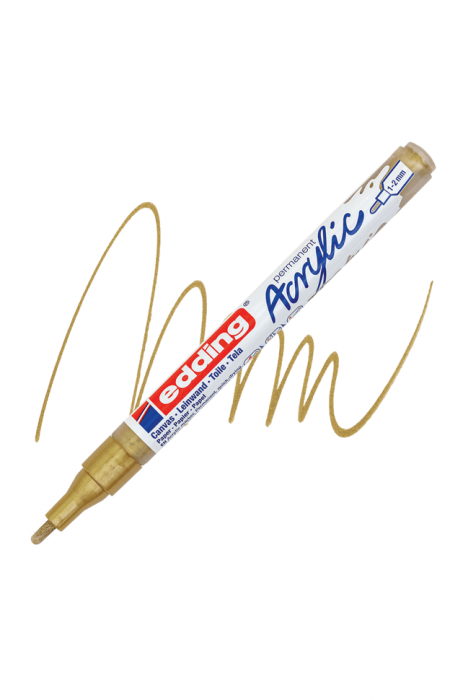 Marker permanent acrylic Edding 924 1-2MM auriu [2]