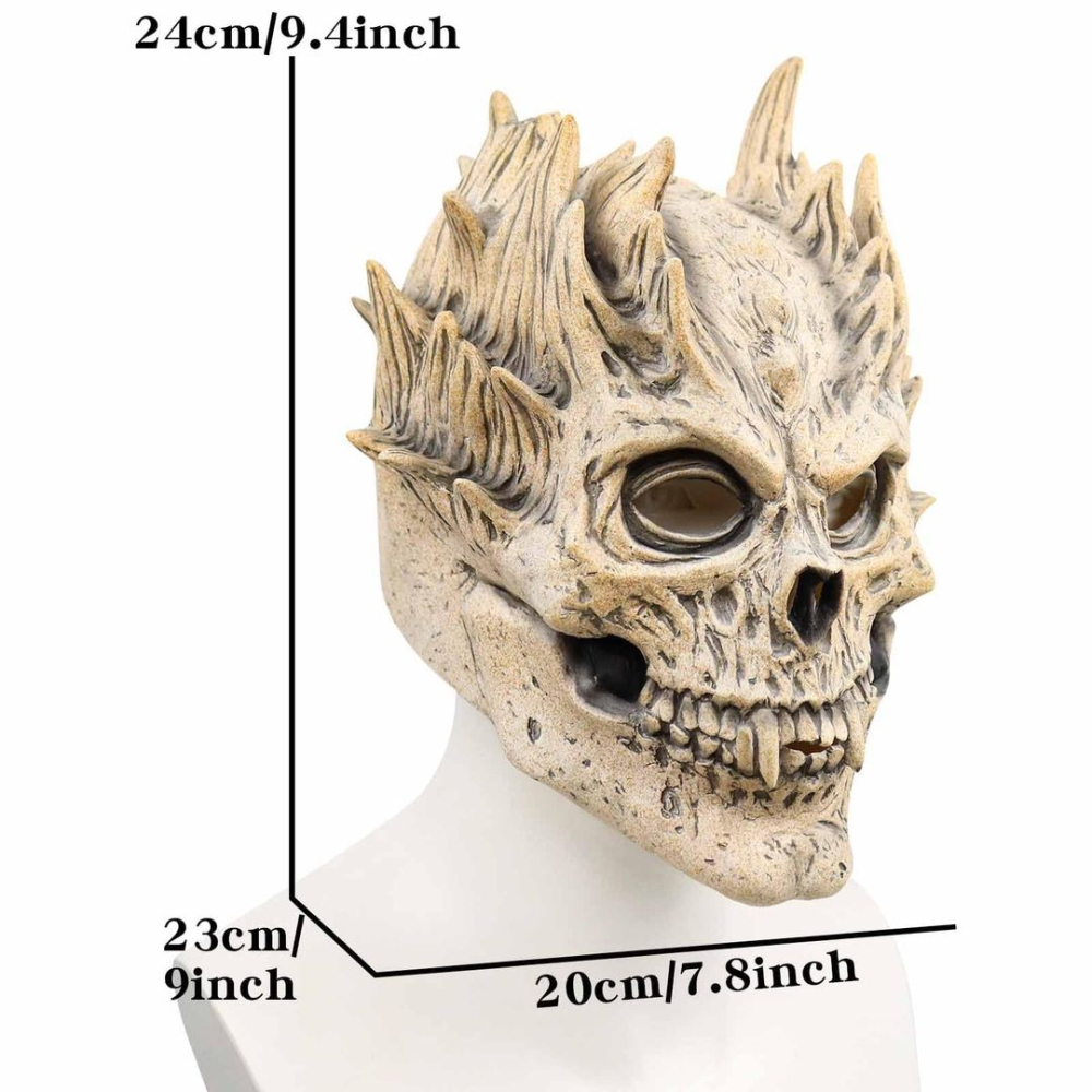 Masca demon craniu 3D latex full head pentru adulti cosplay Halloween [2]