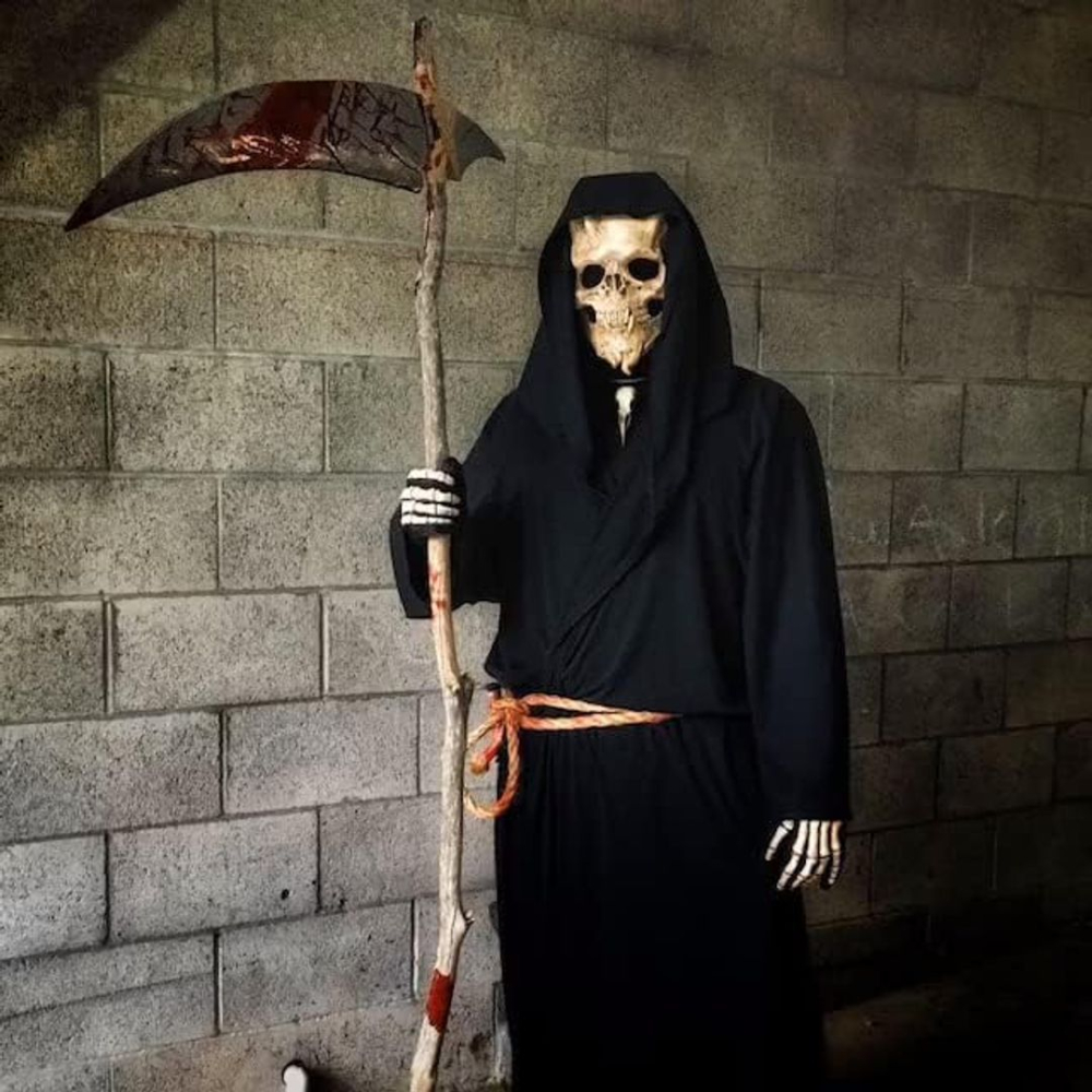 Masca demon craniu 3D latex full head pentru adulti cosplay Halloween [5]