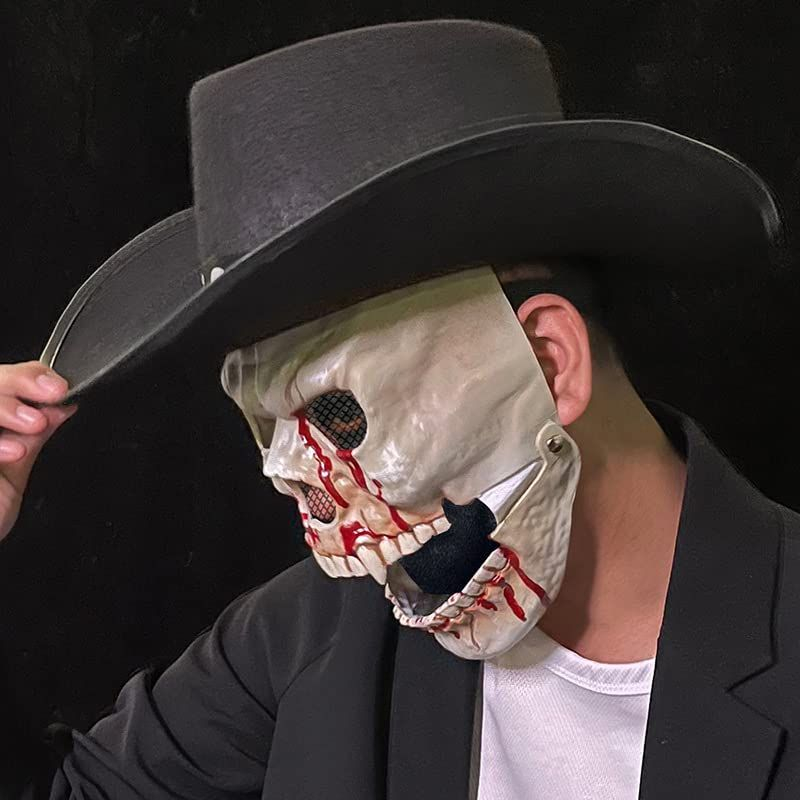 Masca Halloween Craniu cu Maxilar Mobil, PVC Rigid, 26 x 17 cm, pentru Adulti [4]