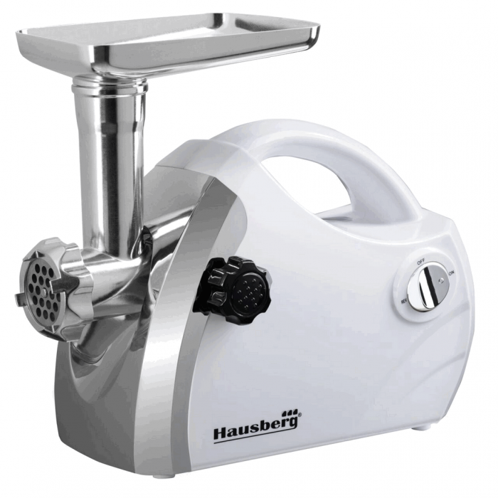 Masina de tocat carne Hausberg HB-3430AB, Inox , 1800 W, motor cupru, Alb [6]