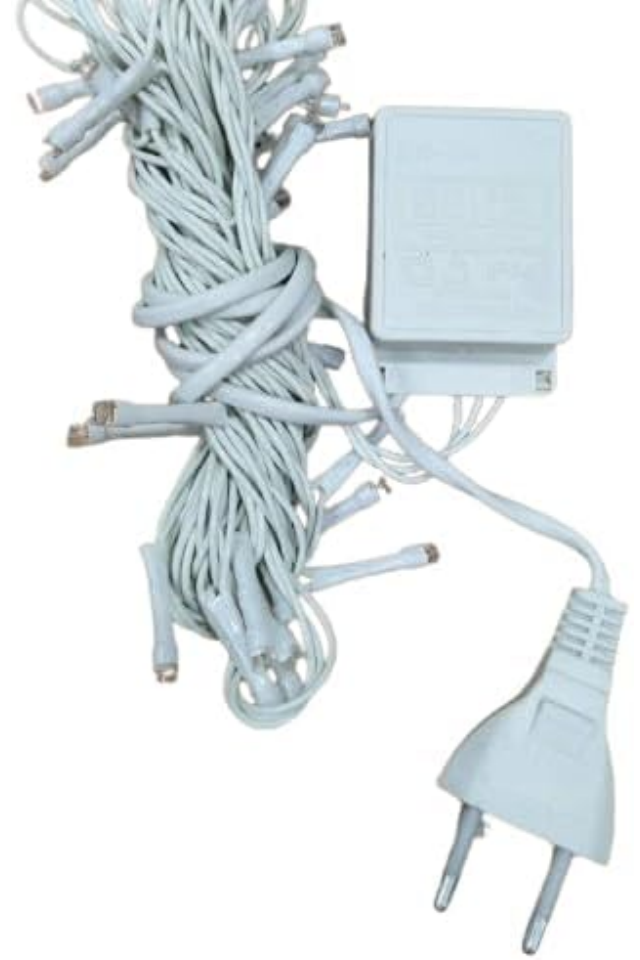 Minibrad de Craciun cu decoratiuni, LED, plastic, Prextex Alb inaltime 58 cm [2]