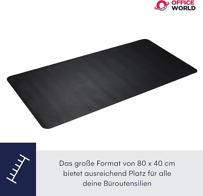 Mouse Pad și Protecție Birou OfficeWorld Range, Piele Ecologică & Plută, 80 x 40 cm, Față Dublă [2]