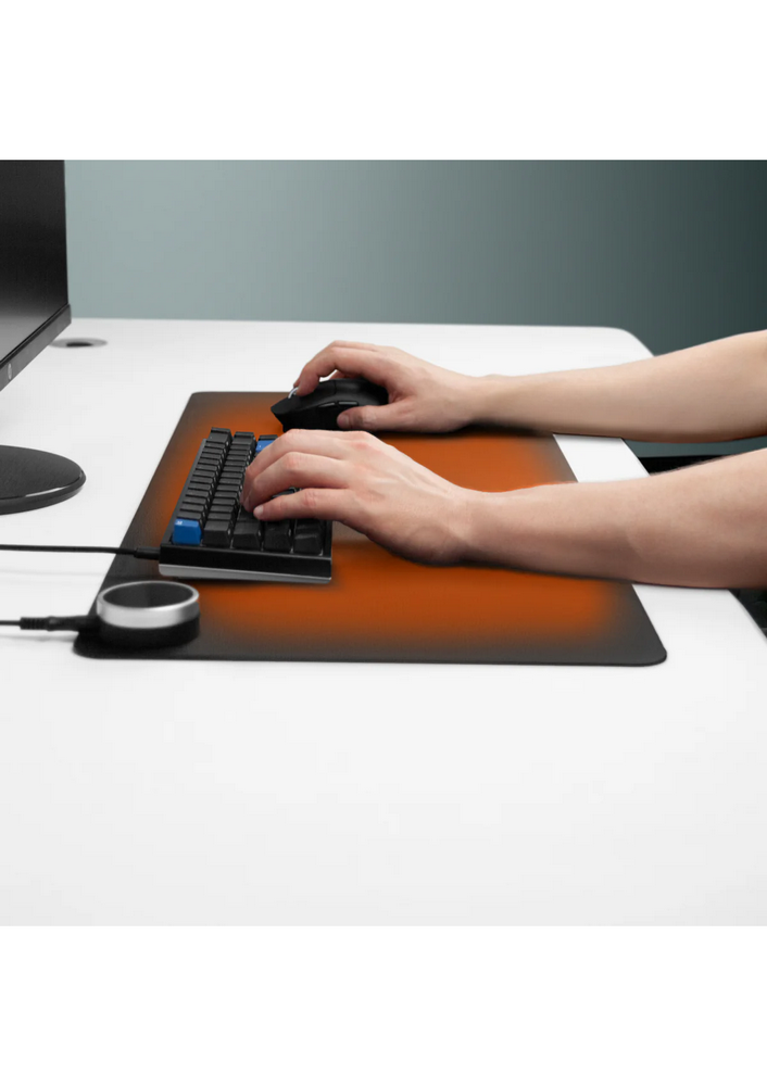Mousepad Încălzit pentru Birou, 3 Trepte de Încălzire & Oprire Automată, din piele, negru [3]