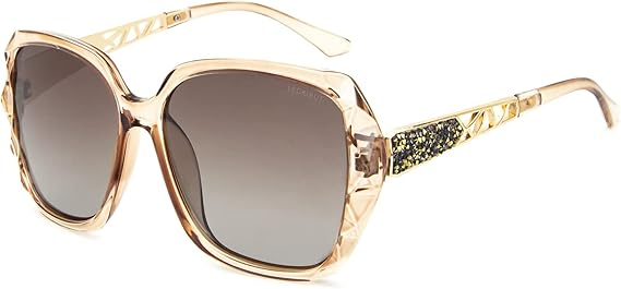 Ochelari de Soare Oversized pentru Femei LECKIRUT, Polarizați, UV400, Rame Fashion cu Cristale, Accesorii Incluse, Cadou Elegant [3]