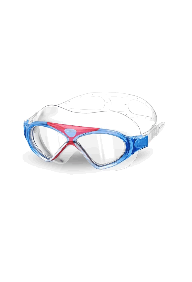 Ochelari inot profesionali, anti-aburire, protectie UV, lentila Mirror, dopuri urechi, cleste nas, cutie depozitare, Reglabili, Unisex, RosuAlbastru, 1VN7 [1]