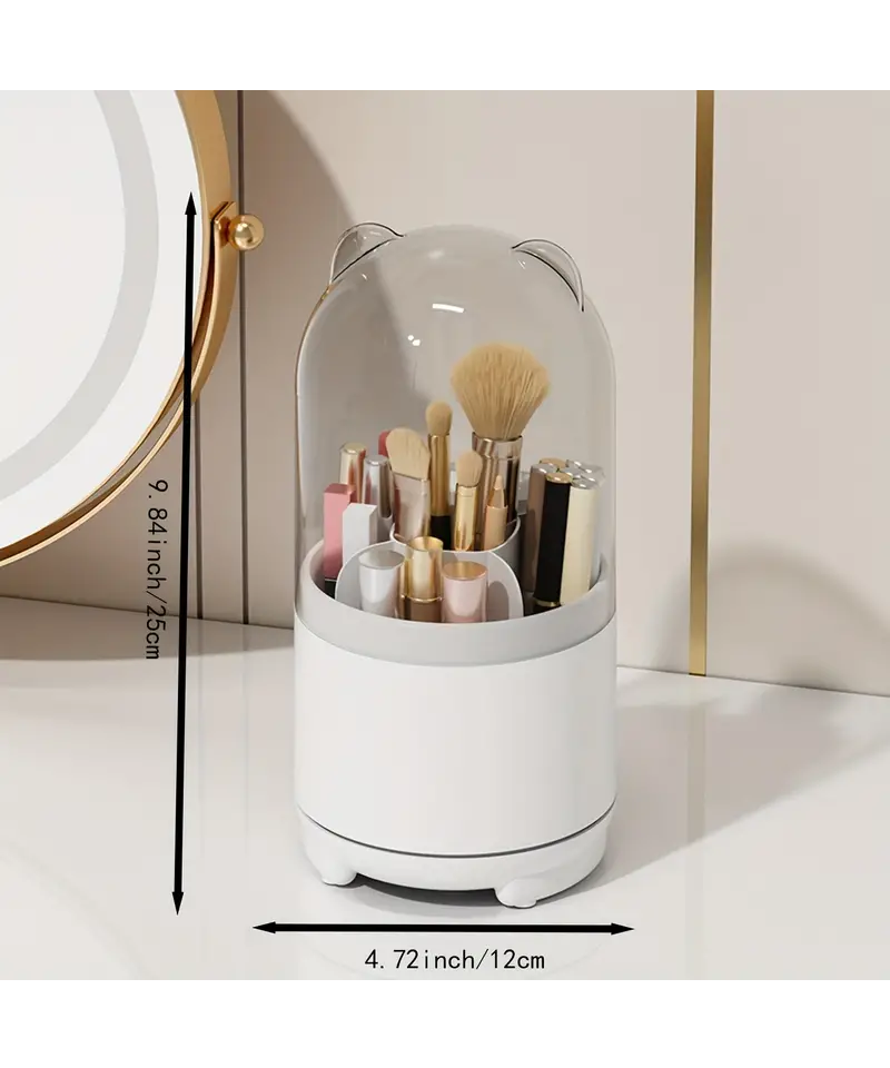 Organizator Rotativ pentru Pensule de Machiaj forma de Urs, culoare Alb TuToing - O0TF [4]