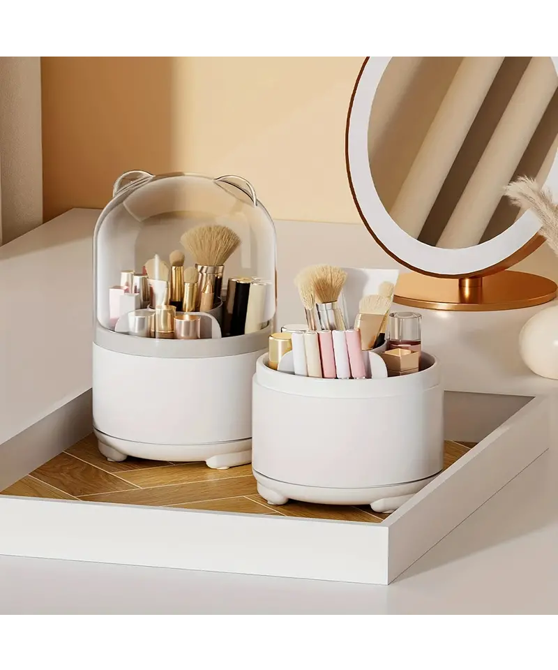 Organizator Rotativ pentru Pensule de Machiaj forma de Urs, culoare Alb TuToing - O0TF [5]