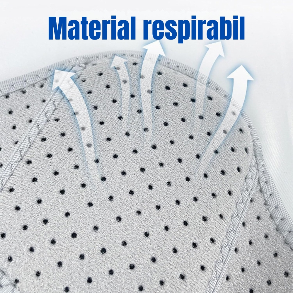 Orteza genunchi cu arcuri si fixare cu scai, stabilizator pentru seniori si adulti activi, sustinere articulatie, unisex, gri [4]