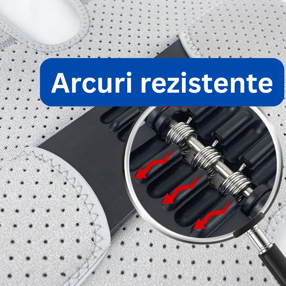 Orteza genunchi cu arcuri si fixare cu scai, stabilizator pentru seniori si adulti activi, sustinere articulatie, unisex, gri [8]