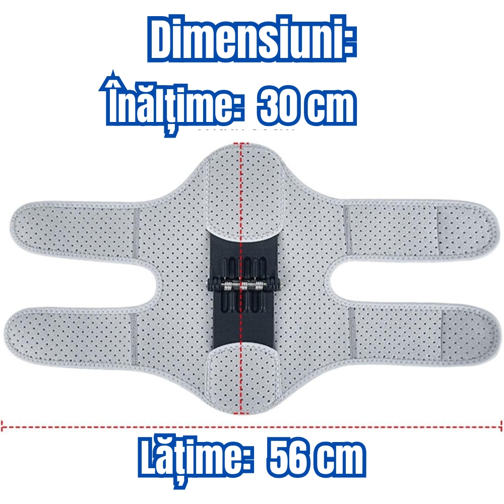 Orteza genunchi cu arcuri si fixare cu scai, stabilizator pentru seniori si adulti activi, sustinere articulatie, unisex, gri [2]