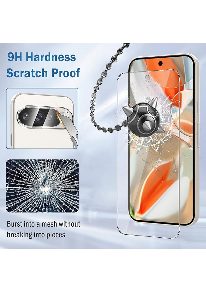 Pachet 2+2 protectie ecran si camera, Google Pixel 9 Pro XL, transparente, din sticla, Natbok [5]