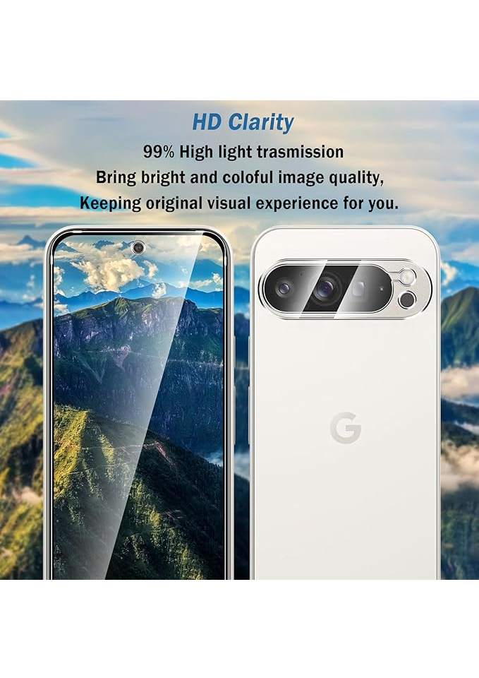 Pachet 2+2 protectie ecran si camera, Google Pixel 9 Pro XL, transparente, din sticla, Natbok [7]