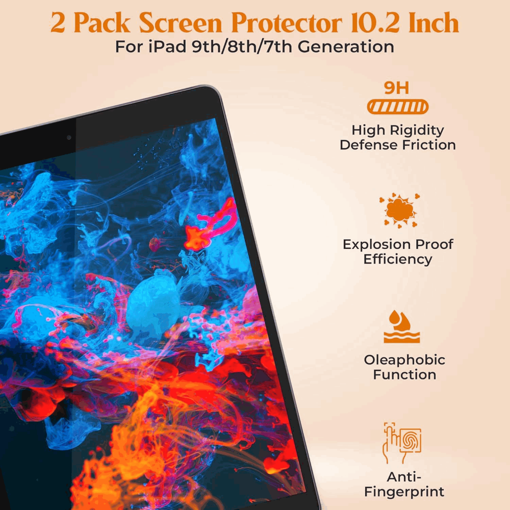 Pachet 2 protectii de Ecran din Sticlă securizata pentru iPad 10.2 Inch, Abrity, L1PV [4]