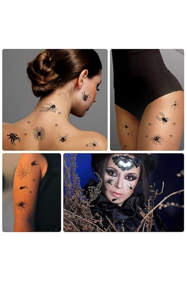 Pachet 20 de tatuaje temporare de Halloween, petreceri tematice, rosii si negre, Moinkerin - QI6Z [3]