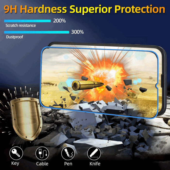 Pachet de 2 folii de protecție pentru Samsung Galaxy A33 5G, duritate 9H, folie de sticlă, protecție ecran ultra-HD rezistentă la zgârieturi, anti-bule, Oduio [7]