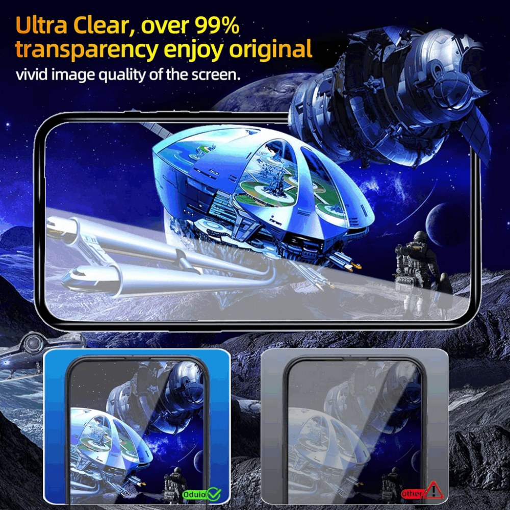 Pachet de 2 folii de protecție pentru Samsung Galaxy S21FE 5G, duritate 9H, folie de sticlă, protecție ecran ultra-HD rezistentă la zgârieturi, anti-bule, Oduio [4]