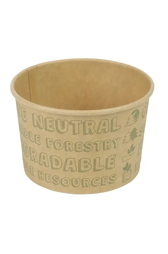 Pahare ecologice pentru înghețată, maro natur – 150 ml / 6 oz, 50 buc [2]