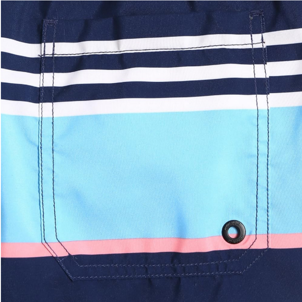 Pantaloni de baie barbati, uscare rapida, ideali pentru plaja, inot, surf sau vacanta, MaaMgic, Bleumarin cu dungi albe, marime S [6]