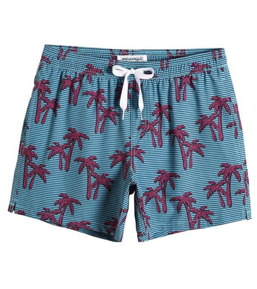 Pantaloni de baie barbati, uscare rapida, ideali pentru plaja, inot, surf sau vacanta, MaaMgic, imprimeu coconat tree [1]