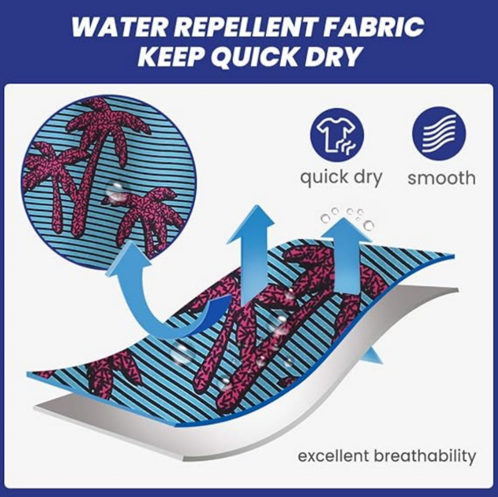 Pantaloni de baie barbati, uscare rapida, ideali pentru plaja, inot, surf sau vacanta, MaaMgic, imprimeu coconat tree [4]