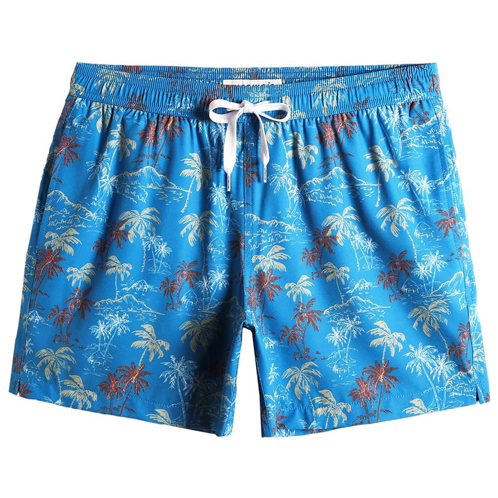 Pantaloni de baie barbati, uscare rapida, ideali pentru plaja, inot, surf sau vacanta, MaaMgic, imprimeu palmier tree, marime S [1]