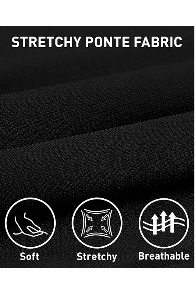 Pantaloni eleganti dama drepti cu talie inalta, Siliteelon, negru [4]