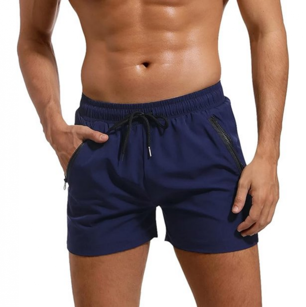 Pantaloni scurti de baie barbati Adorel – model sport, cu buzunar si fermoar, bleumarin [2]