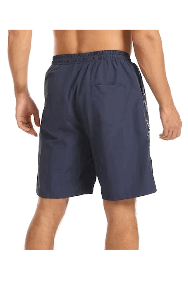 Pantaloni scurti de baie pentru barbati, JustSun, cu snur si buzunare, uscare rapida, pentru inot, plaja si sport, Bleumarin, marime M, GP3B [4]
