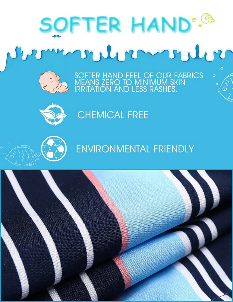 Pantaloni scurți de baie pentru bărbați, uscare rapidă, cu buzunare, MaaMgic, bleumarin, model cu dungi, marime 2XL [5]