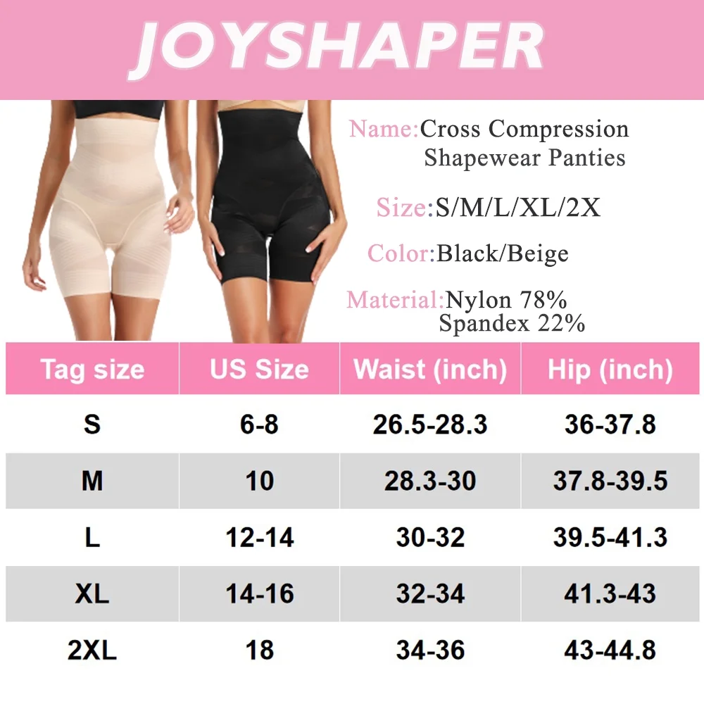 Pantaloni Scurți Modelatori cu Compresie În Cruce pentru Talie, Control Abdomen, Sculptare Corporală, Subțiere Coapse, Joyshaper, negru [5]