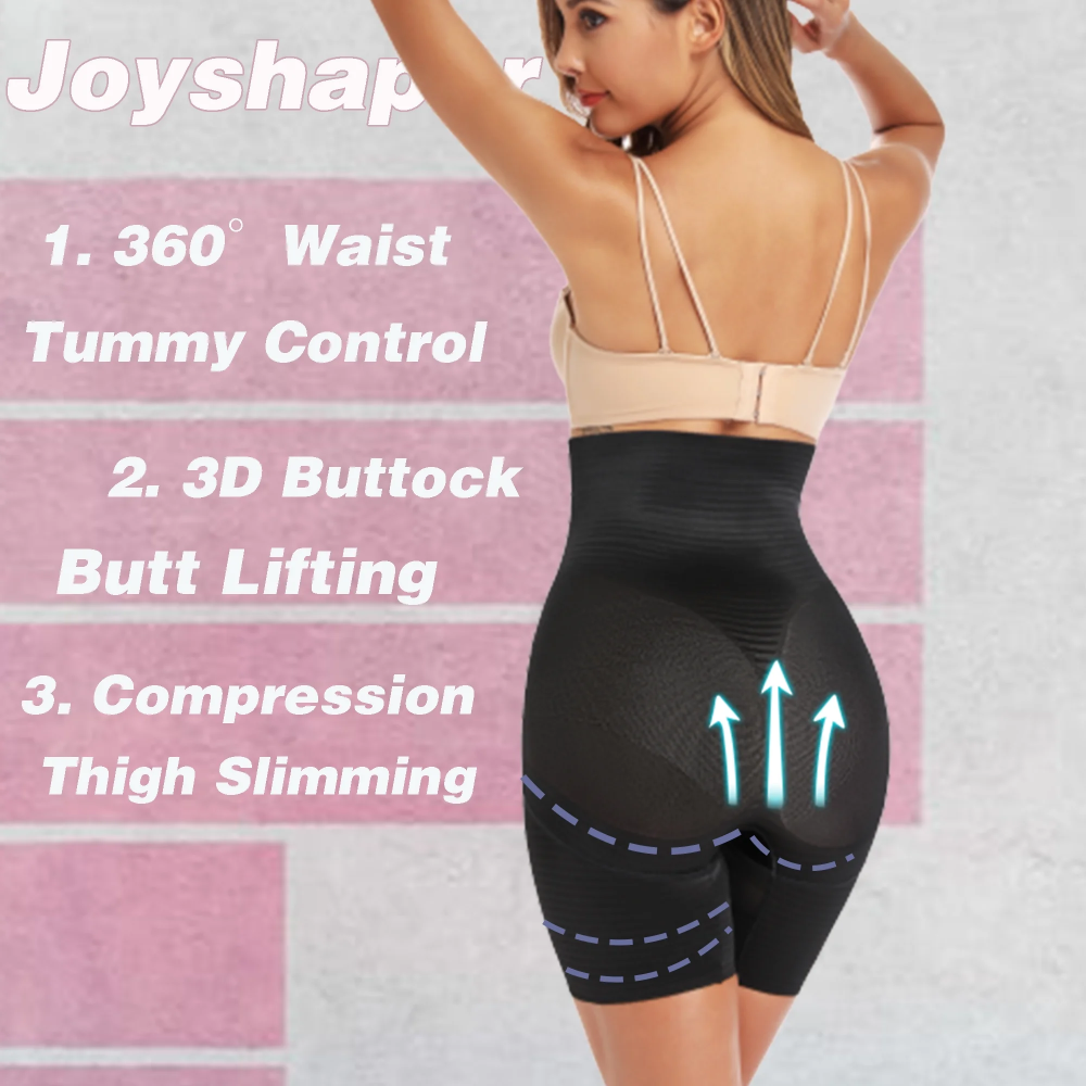 Pantaloni Scurți Modelatori cu Compresie În Cruce pentru Talie, Control Abdomen, Sculptare Corporală, Subțiere Coapse, Joyshaper, negru [4]