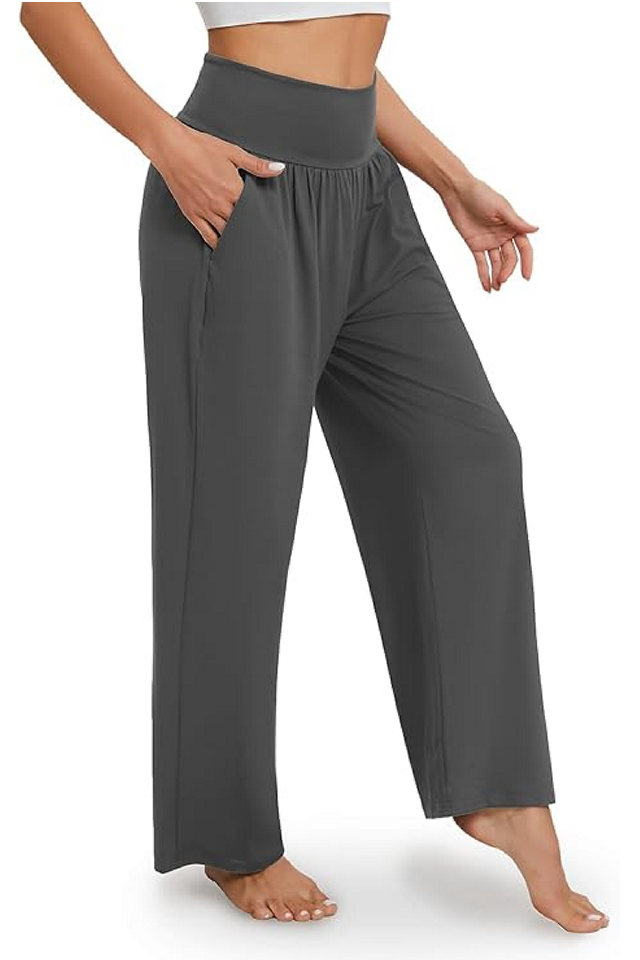 Pantaloni Sport Largi de Damă,  Stil Modern, pentru Antrenament și Relaxare, gri [3]