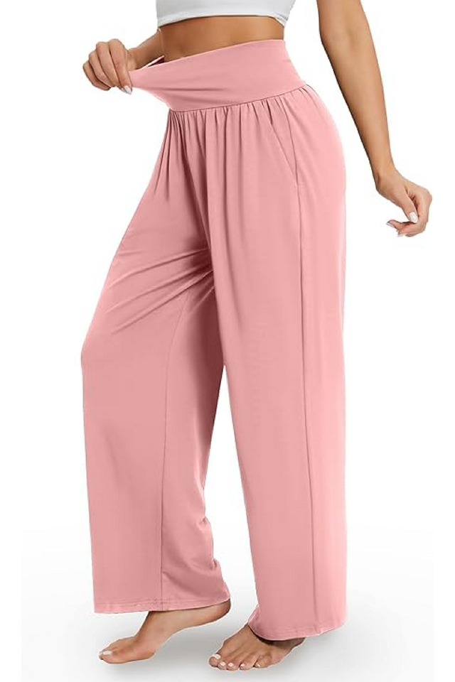 Pantaloni Sport Largi de Damă,  Stil Modern, pentru Antrenament și Relaxare, roz [4]